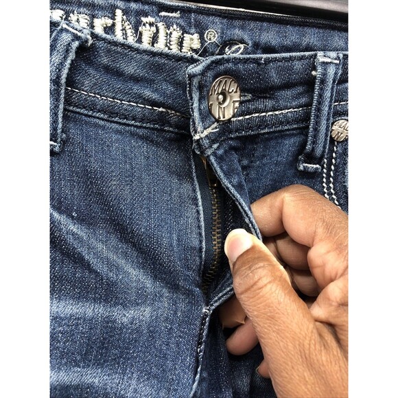 Machine Juniors Jeggings Size 9 Factory Destroyed Dark Wash - Picture 7 of 16